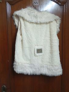 Cream Furry Vest