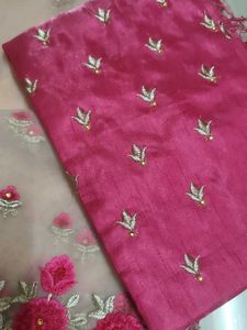 Embroidered Pink lehenga Dress Material