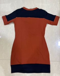 Casual Orange Black Dress