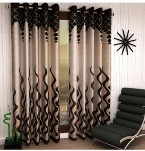 Brown 2 Piece Window 5ft Curtains