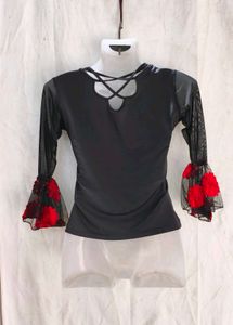 I. Stylish Black Top with Bell Sleeves