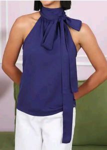Tie-up halter neck top