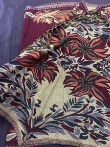 Floral Maroon Shawl for light winters