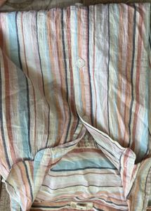 Striped Short Sleeve Button-Up Shirt
