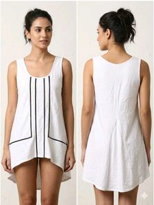 Stylish White Sleeveless Dress