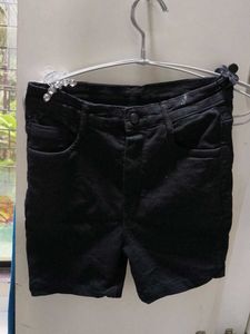 Black Denim Shorts