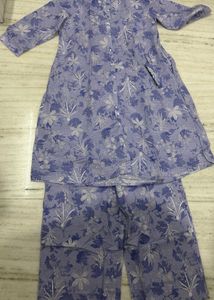 lavender Floral Kurta Set