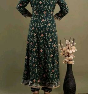 Emerald Green Printed Kurti