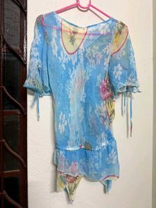 y2k pinteresty vintage asymmetrical floral top🌸