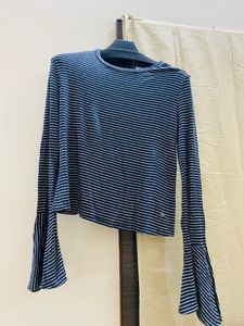 Navy Striped Long Sleeve Top