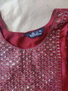Maroon Sequined Kurta