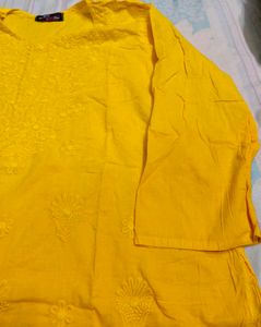 Vibrant Yellow Embroidered Kurta