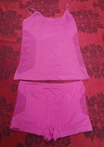 Comfortable Pink Camisole & Shorts Set