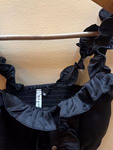 Black Ruffle Corset Top