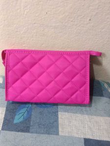 Hot Pink Quilted Pouch