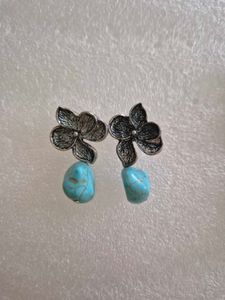 Customized Floral Turquoise Earrings-Unused