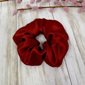 Set Of 3 L,M,S  Red Satin Scrunchie
