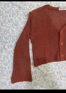 Rust Mini Bee Cardigan Top