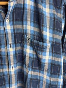 Men's Blue Plaid Long Sleeve Shirt