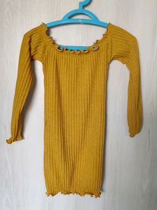 Mustard Ribbed Knit Top