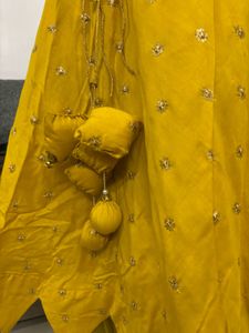 Designer Yellow Lehenga with Red Blouse