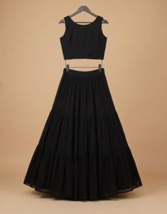 Sparkling Black Sequined Lehenga Choli Set