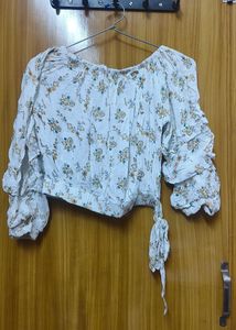 Floral Off Shoulder Crop Top