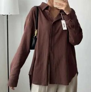 Chic Brown Oversized Collared Shirt