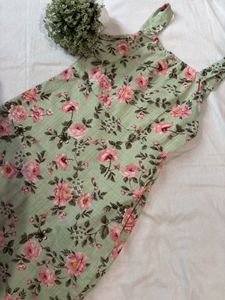 Floral Print Ruffle Midi Dress