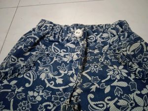 Blue Floral Print Denim Jeans