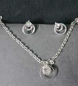 Silver Pendant With Earings