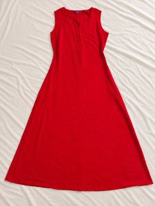 Libas Vibrant Red Sleeveless Maxi Dress