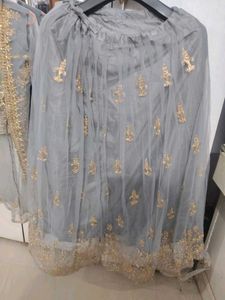 Elegant Grey Embroidered Lehenga