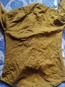 Vintage Olive Green Band Collar Shirt