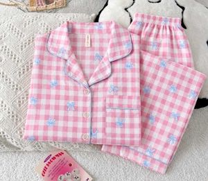 Cute Pink Gingham Pajama Set