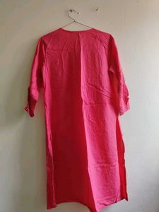 Vibrant Pink Textured Kurta