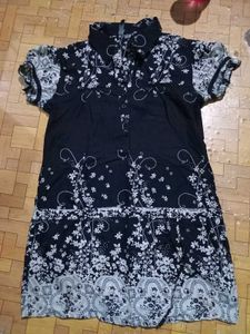 Black Floral Print Dress