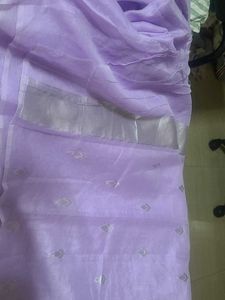 Lavendar Color With Silver Zari