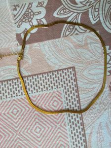 Gold Herringbone Chain Necklace and breslate combo