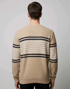 Striped Crew Neck Knit Sweater