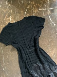 Chic Cable Knit Midi Dress with Lace Trim