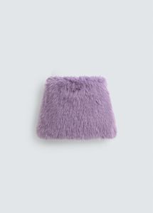 Lavender Faux Fur Mini Skirt