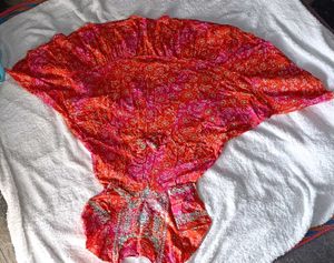 Vibrant Red &amp; Pink Bandhani gown