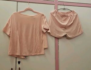 Cute Pink "GO!" Graphic Tee &amp; Shorts Set