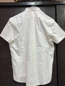 Men's White Short Sleeve Shirt self designed stitc