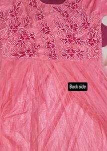 Pink Embroidered Ethnic Gown