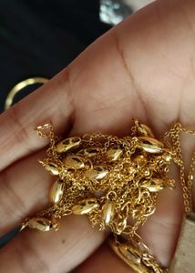 Gold Tone Hoop Earrings &amp; Layered Necklace Set