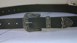 Western Style Belt with Ornate Buckle