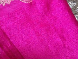 Vibrant Pink Saree with Paisley Blouse