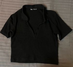 ZARA Collared Crop Top